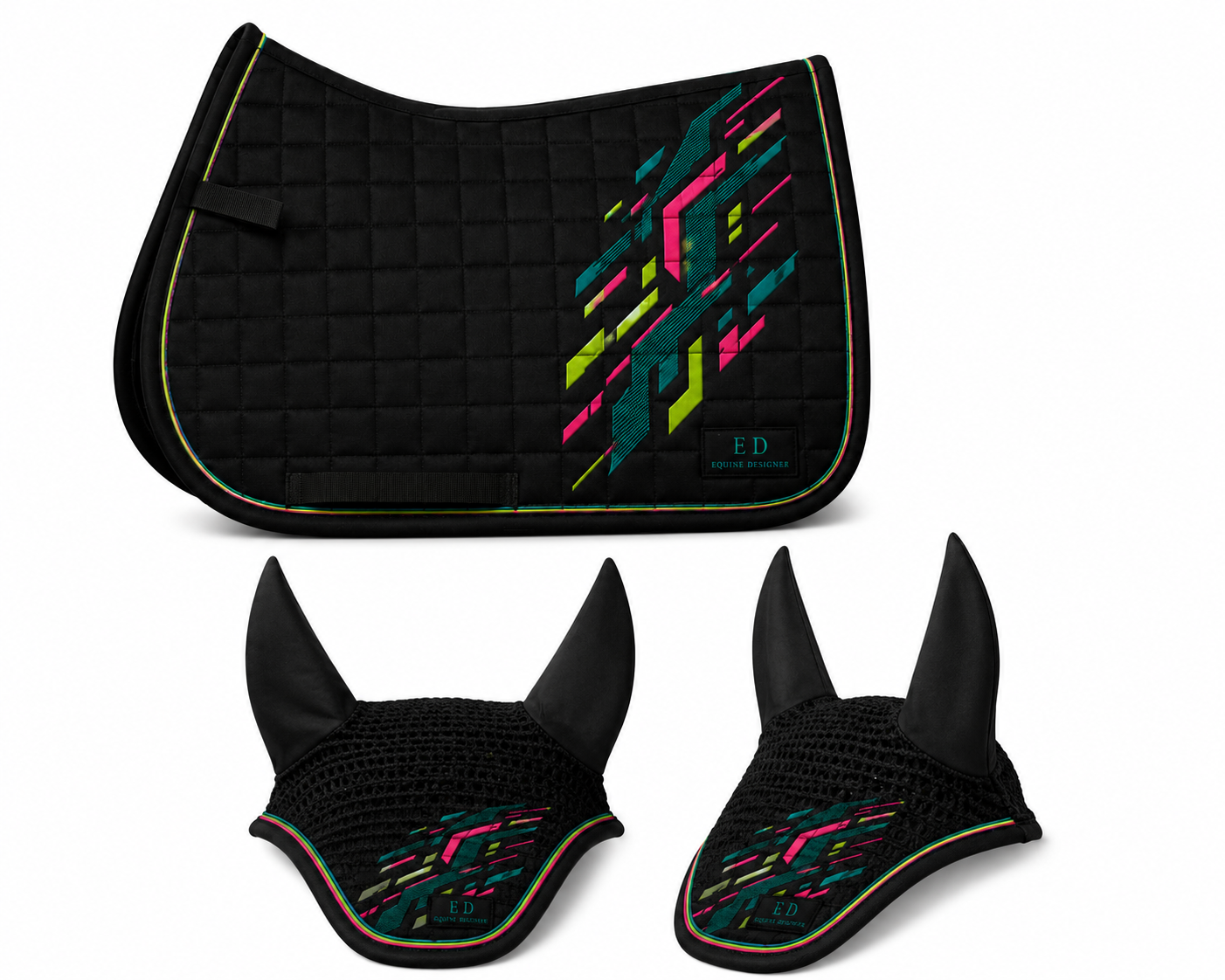 Set sottosella e cuffietta NEON GEOMETRICK