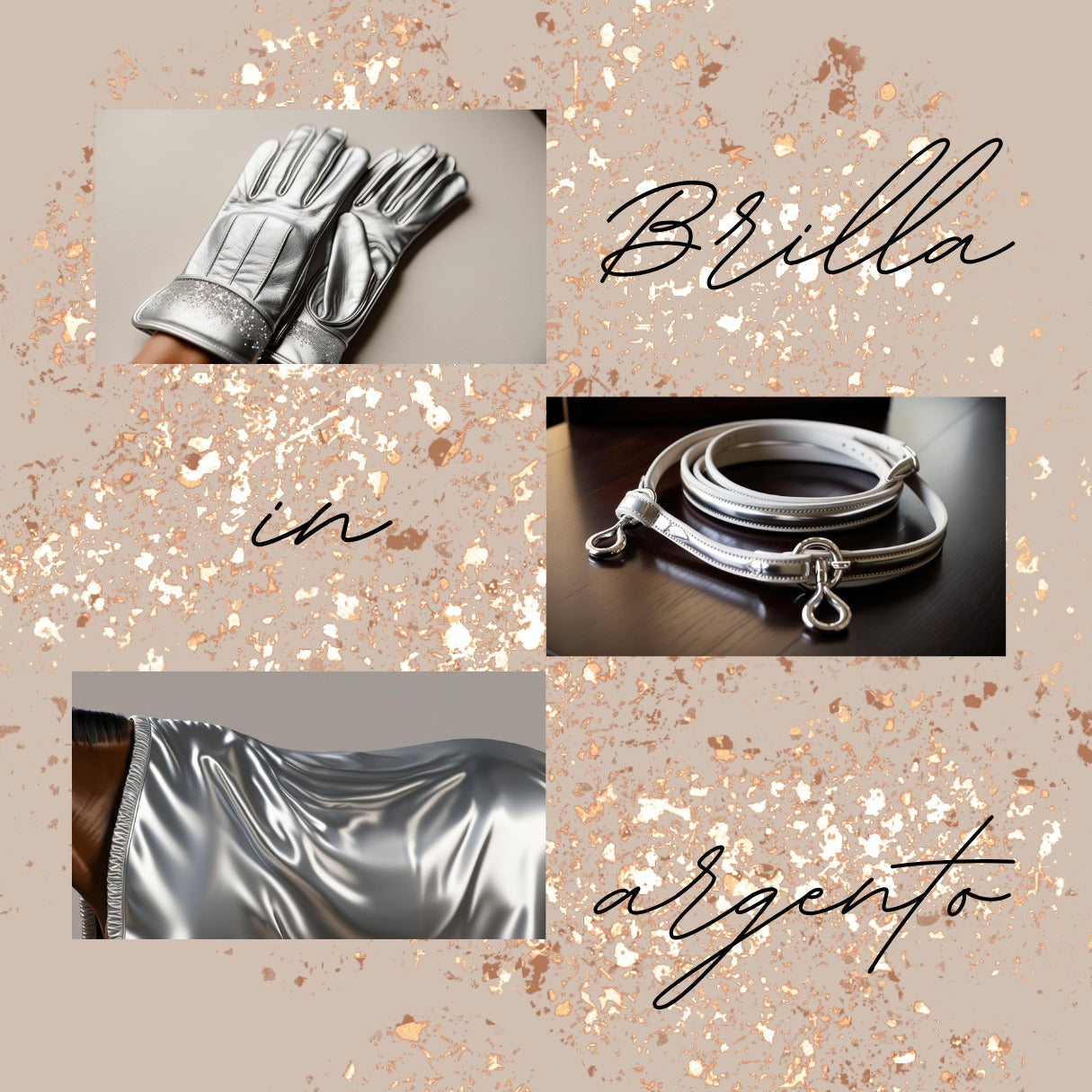 Set Guanti redini e coperta in seta RUNWAY