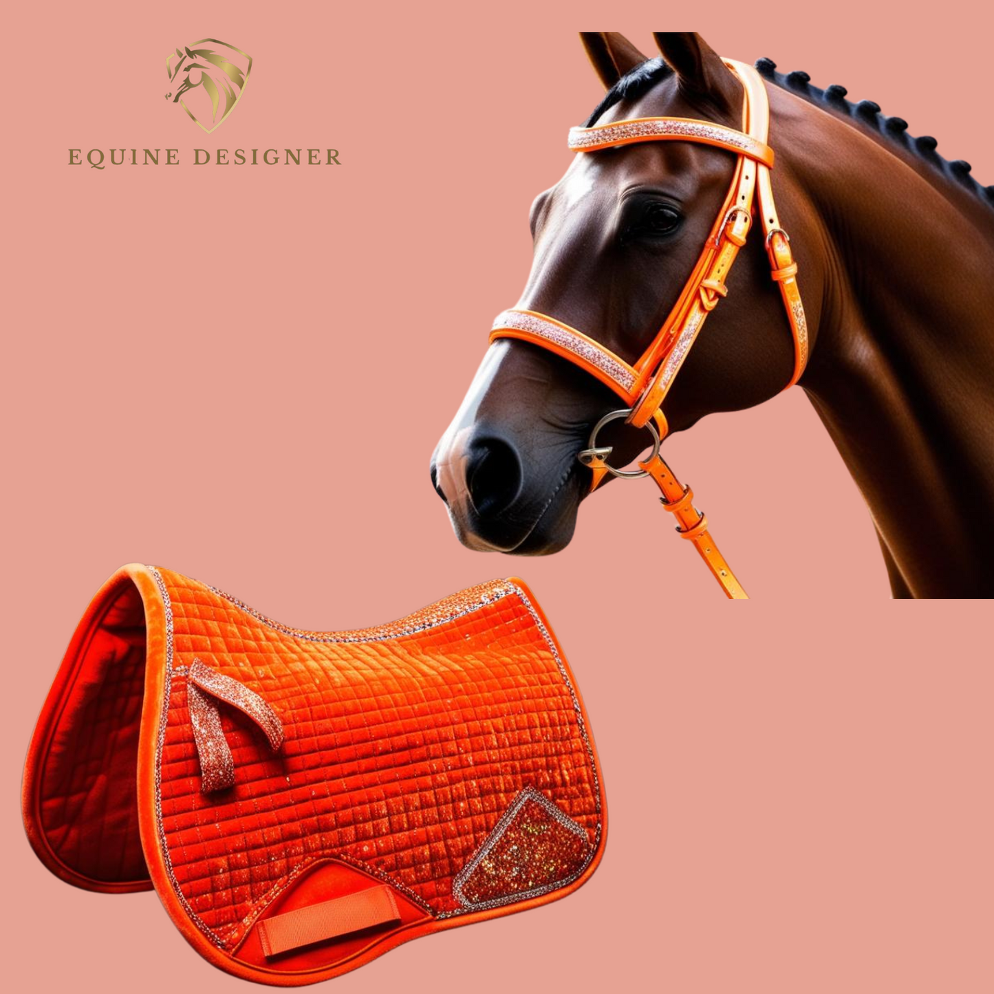 Set sottosella e briglia ELEGANZA FLUO