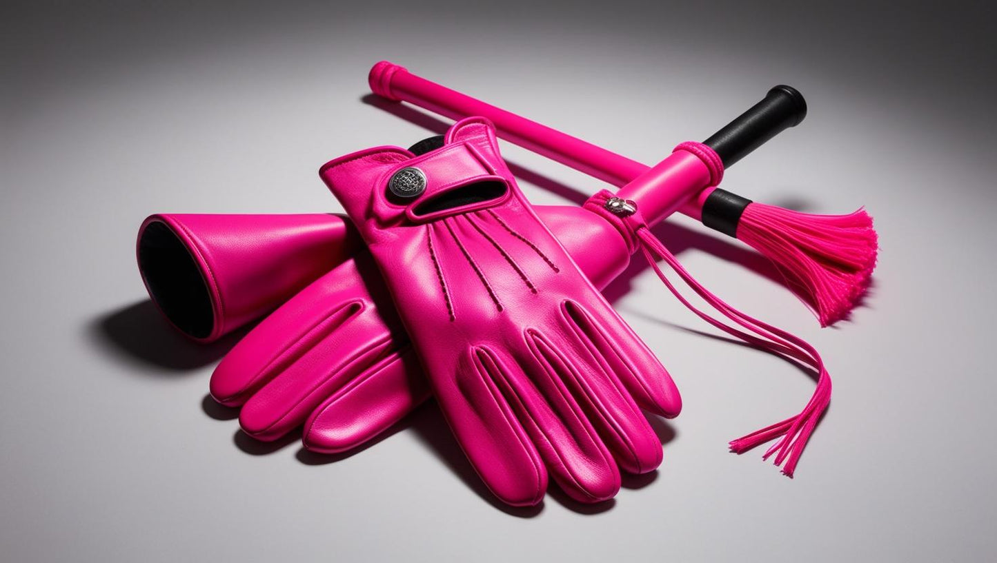 Set guanti frustino e copri Cap PINK FLUO