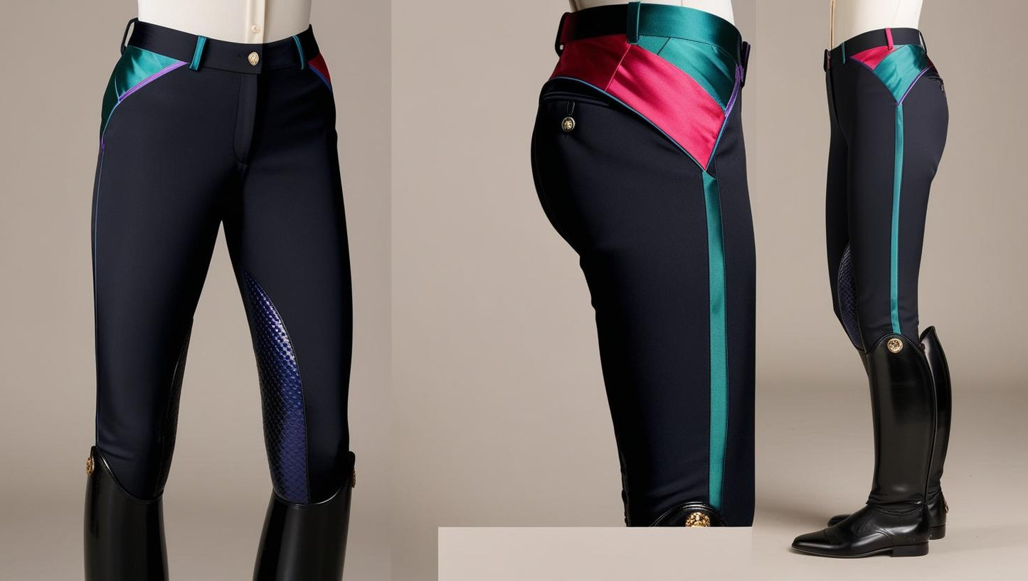 Pantalone equestre nero uomo IKEBANA RIDE