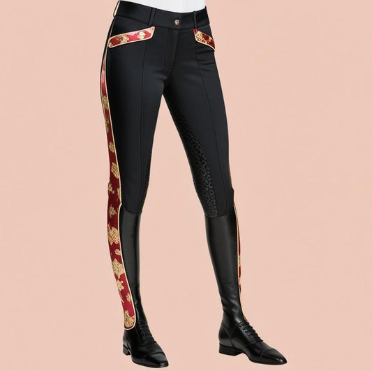 Pantalone equestre nero uomo IKEBANA RIDE
