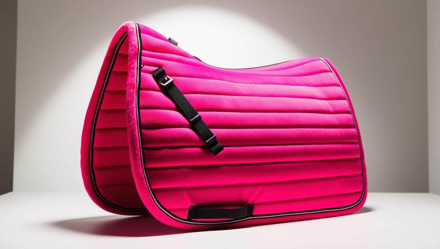 Sotto sella in vero piumino e velluto PINK FLUO